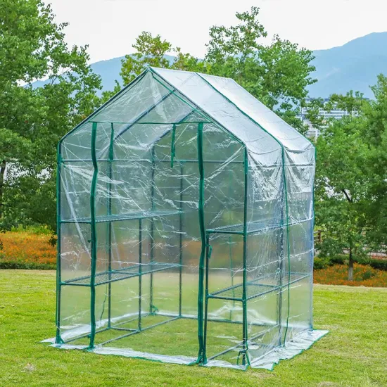 庭の温室防水透明な PVC カバー屋外植物温室